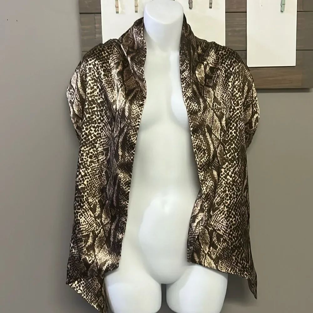Dennis by Dennis Basso Brown Snakeskin Scarf-OS
